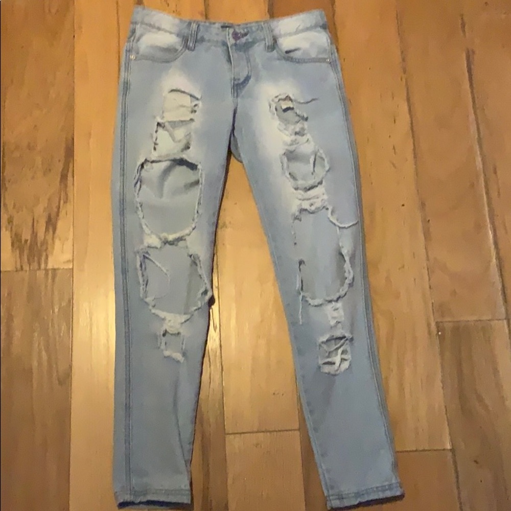 Light wash ripped jeans